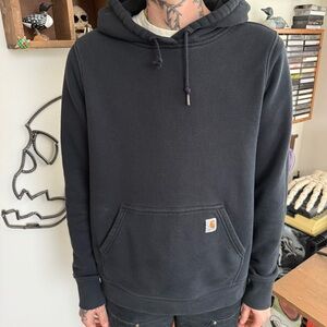 Carhartt Black Clarksburg Pullover Hooded Sweatshirt Hoodie 102790 001 ~ Size L